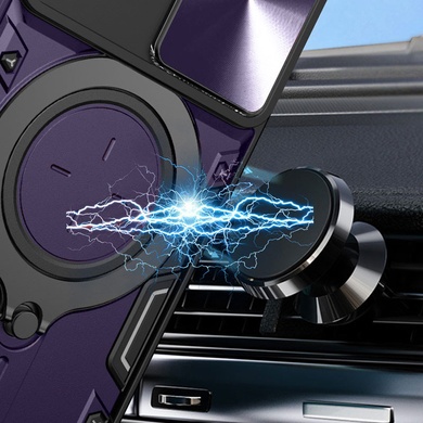 Ударопрочный чехол Bracket case with Magnetic для Xiaomi Poco M5 Purple