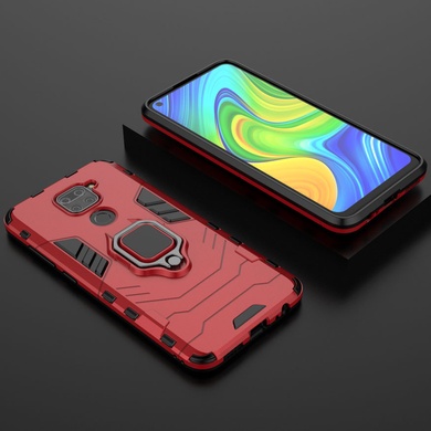 Ударопрочный чехол Transformer Ring for Magnet для Xiaomi Redmi Note 9 / Redmi 10X Красный / Dante Red