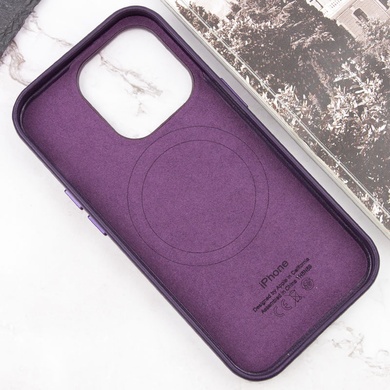 Кожаный чехол Leather Case (AAA) with MagSafe and Animation для Apple iPhone 14 Pro Max (6.7") Deep Violet