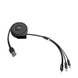 Дата кабель Hoco U50 3in1 Lightning-microUSB-Type-C (1m) Черный