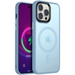 TPU+PC чехол Metal Buttons with MagSafe Colorful для Apple iPhone 14 Pro Max (6.7") Голубой