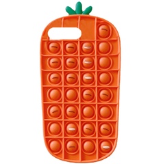 Фигурный силиконовый 3D чехол-антистресс Pop it Морковка для Apple iPhone 6 plus/7 plus/8 plus(5.5") Оранжевый