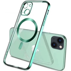 TPU чехол Glossy Plating with Magnetic Safe для Apple iPhone 13 (6.1") Зеленый