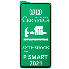 Защитная пленка Ceramics 9D (без упак.) для Huawei P Smart (2021) Черный