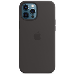 Чохол Silicone case (AAA) full with Magsafe для Apple iPhone 12 Pro Max (6.7 "), Чорний / Black