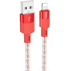 Дата кабель Hoco X99 Crystal Junction USB to Lightning (1m), Red