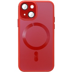 Чехол TPU+Glass Sapphire Midnight with MagSafe для Apple iPhone 14 (6.1") Красный / Red