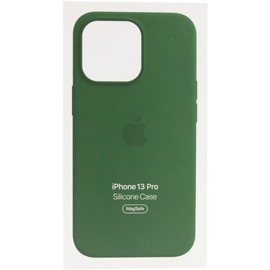 Чохол Silicone case (AAA) full with Magsafe and Animation для Apple iPhone 13 Pro (6.1"), Зеленый / Clover