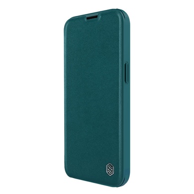 Кожаный чехол (книжка) Nillkin Qin Pro Plain Camshield для Apple iPhone 14 Pro Max (6.7") Зеленый
