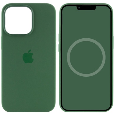 Чохол Silicone case (AAA) full with Magsafe and Animation для Apple iPhone 13 Pro (6.1"), Зеленый / Clover