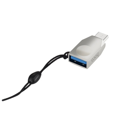 Перехідник Hoco UA9 USB OTG to Type-C, Стальной