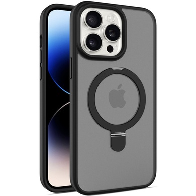 TPU+PC чехол Metal Buttons with MagSafe Colorful HQ Ring для Apple iPhone 14 Pro (6.1") Black