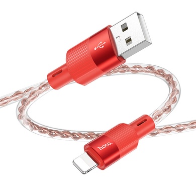 Дата кабель Hoco X99 Crystal Junction USB to Lightning (1m), Red