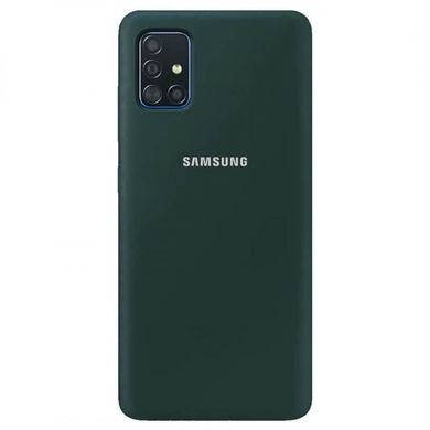Чехол Silicone Cover Full Protective (AA) для Samsung Galaxy A51 Зеленый / Pine green