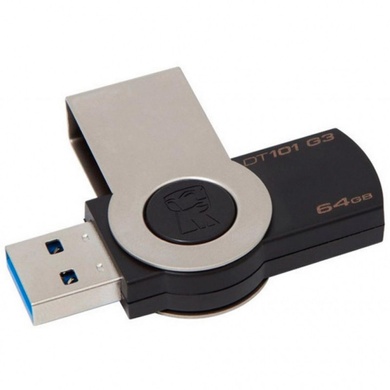 Флеш накопичувач USB 64GB Kingston DataTraveler 101 (DT101 G2/64GB), Чорний