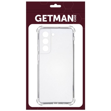 TPU чехол GETMAN Ease logo усиленные углы для Samsung Galaxy S21 FE Бесцветный (прозрачный)