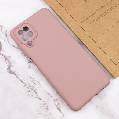 Чехол TPU GETMAN Liquid Silk Full Camera для Samsung Galaxy A12 Розовый / Pink Sand