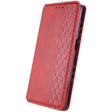 Кожаный чехол книжка GETMAN Cubic (PU) для Xiaomi Redmi Note 12S Красный
