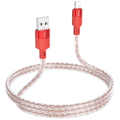 Дата кабель Hoco X99 Crystal Junction USB to Lightning (1m), Red