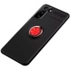 TPU чохол Deen ColorRing під магнитный тримач (opp) для Samsung Galaxy S21, Черный / Красный