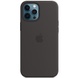 Чохол Silicone case (AAA) full with Magsafe для Apple iPhone 12 Pro Max (6.7 "), Чорний / Black