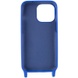 Чохол Cord case Ukrainian style c довгим кольоровим ремінцем для Apple iPhone 14 Pro (6.1"), Темно-синій / Midnight blue