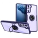 TPU+PC чехол Deen CrystalRing for Magnet (opp) для Samsung Galaxy S21 FE Бесцветный / Синий