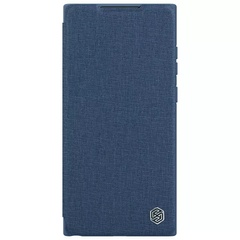 Кожаный чехол (книжка) Nillkin Qin Pro Cloth Camshield для Samsung Galaxy S23 Ultra Синий