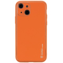 Кожаный чехол Xshield для Apple iPhone 14 (6.1") Оранжевый / Apricot