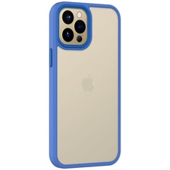 TPU+PC чехол Metal Buttons для Apple iPhone 12 Pro / 12 (6.1") Голубой