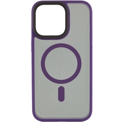 TPU+PC чехол Metal Buttons with MagSafe для Apple iPhone 15 Pro Max (6.7") Темно-Фиолетовый