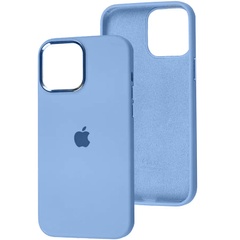 Чехол Silicone Case Metal Buttons (AA) для Apple iPhone 14 Pro Max (6.7") Голубой / Blue