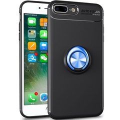 TPU чехол Deen ColorRing под магнитный держатель (opp) для Apple iPhone 7 plus / 8 plus (5.5") Черный / Синий