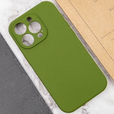 Чехол Silicone Case Full Camera Protective (AA) NO LOGO для Apple iPhone 14 Pro Max (6.7") Зеленый / Dark Olive