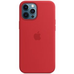 Чехол Silicone case (AAA) full with Magsafe для Apple iPhone 12 Pro Max (6.7") Красный / Red