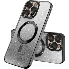 TPU чехол Delight case with MagSafe с защитными линзами на камеру для Apple iPhone 15 Pro (6.1") Черный / Black