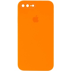 Чохол Silicone Case Square Full Camera Protective (AA) для Apple iPhone 7 plus / 8 plus (5.5 "), Оранжевый / Papaya