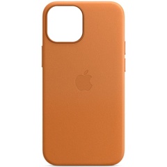 Шкіряний чохол Leather Case (AAA) with MagSafe and Animation для Apple iPhone 14 Pro Max (6.7"), Golden Brown