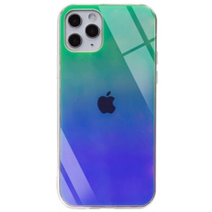 TPU+Glass чохол Gradient Rainbow з лого для Apple iPhone 11 Pro (5.8"), Зелений
