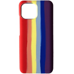 Чехол Silicone Cover Full Rainbow для Xiaomi Mi 11 Lite Красный / Фиолетовый