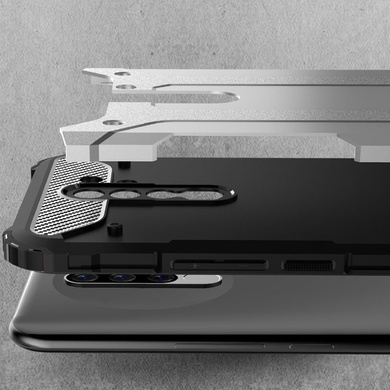 Бронированный противоударный TPU+PC чехол Immortal для Xiaomi Redmi 9 Серебряный
