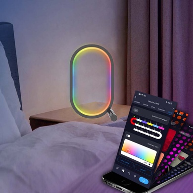 Настільна LED лампа RGB Smart desk oval lamp Bluetooth USB with app, Black