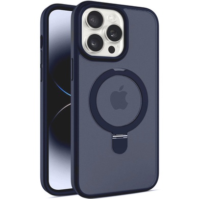 TPU+PC чехол Metal Buttons with MagSafe Colorful HQ Ring для Apple iPhone 14 Pro (6.1") Dark Blue