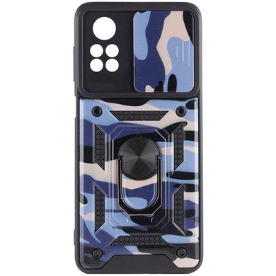 Ударопрочный чехол Camshield Serge Ring Camo для Xiaomi Poco X4 Pro 5G Фиолетовый / Army Purple