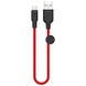 Дата кабель Hoco X21 Plus Silicone MicroUSB Cable (0.25m), Black / Red