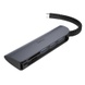 Переходник HUB Hoco HB17 Type-C to USB3.0*3+SD+TF Серый