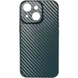 Кожаный чехол Leather Case Carbon series для Apple iPhone 13 (6.1") Зеленый