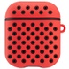 Силіконовий футляр для навушників Airpods 1/2 Sport з карабіном, Красный / Черный
