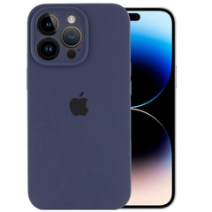 Чехол Silicone Case Full Camera Protective (AA) для Apple iPhone 14 Pro (6.1") Темно-синий / Midnight blue