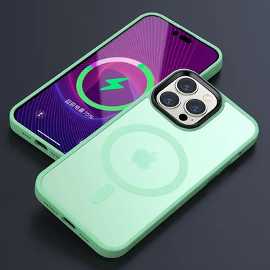 TPU+PC чехол Metal Buttons with MagSafe Colorful для Apple iPhone 14 Pro Max (6.7") Мятный